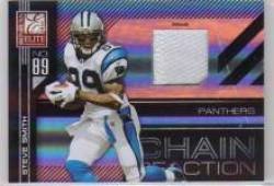 2010 Donruss Elite Chain Reaction Jerseys Prime #20 Steve Smith - Carolina Panthers (Piece of Authentic Jersey Prime - Serial #d to 50 ) (Football Cards)
