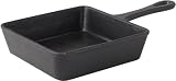 from Titan Cast Iron Collection Cast Iron Oven to Tableware - Square Skillet / Pan 5.5 x 5.5 and Square Wood Board 5.5x5.5 Set (Set of 2) - great sizzle to service cookware