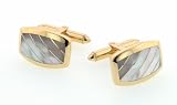 18ct yellow gold and mother of pearl cufflinks