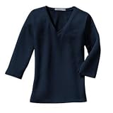Port Authority - Ladies 3/4 Sleeve V-Neck T-Shirt True Navy1X