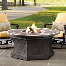 Slate-and-marble Mosaic-top Gas Fire Pit