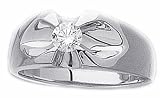 0.15Ct. 14K. White Gold Round Diamond Men's Ring
