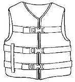 KENT GENERAL PURPOSE LIFE VEST Color: Yellow / Size: Adult SL / Chest: 50-60