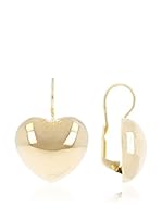 Bellavita Pendientes Electroformed Polished Heart Leverback plata de ley 925 milésimas