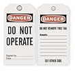 Industrial Grade 2RMW3 Lockout Tag, Danger Do Not Operate, Pk 25