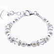 Precious Pearls Baby Bracelet with Sterling Silver Heart and Beads (No Personalization, Block Font)