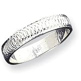 Sterling Silver 4mm Diamond-cut Band