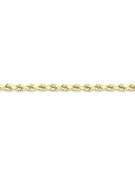 10K Gold 5mm Diamond Cut Rope Chain Bracelet 9"