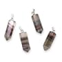 Metal & Fluorite Facet Crystal Point Pendant 22-26mm (Set Of 4)