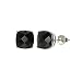 Sterling Silver Black Onyx Checkerboard Cushion Stud Earrings (6mm)
