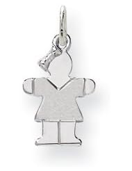 14k White Gold Mini Girl Charm