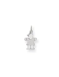 14k White Gold Mini Girl Charm
