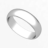 14k White Gold 5mm Classic Plain Wedding Band Ring