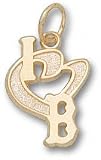 Boston Red Sox Solid 14K Gold ''I Heart B'' 1/2'' Pendant