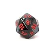 Chessex Velvet 16mm d20 Dice, Black with red numbers