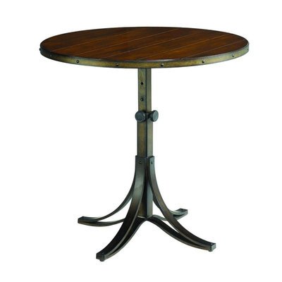 Hammary Mercantile 25.5 Inch Round Adjustable Accent Table Hammary Mercantile 25.5 Inch Round Adjustable Accent Table