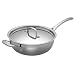 Le Creuset 3-Ply Stainless Steel Chef's Pan with Lid Non-Stick, 24 cm