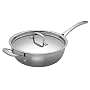 Le Creuset 3-Ply Stainless Steel Chef's Pan with Lid Non-Stick, 24 cm