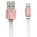 Apple Certified Metallic Lightning to Reversible USB Flat Tangle-Resistant Cable - 3 Feet (100 cm) - Rose Gold