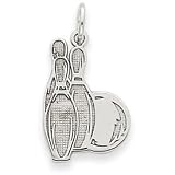 14k White Gold Bowling Pins Pendant