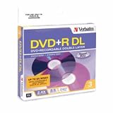 Verbatim 95014 8.5 GB 2.4X Double Layer Recordable Disc DVD+R DL, 3-Disc Jewel Cases