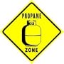 PROPANE ZONE gas alternative fuel travel sign