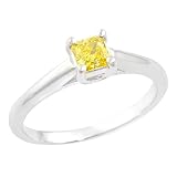 2/5ct yellow radiant 14K White Gold Ring