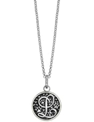 L - 18" Medium Solid 10K,14K,18K Gold with Black Finish Szira Collection Paw and Hearts Monogram Initial L Charm, Pendant, Key Ring, for Dog, Cat or Person