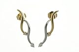 Image of 9ct Yellow and White Gold Diamond Drop Earrings