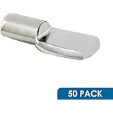 Rok Hardware 5mm Shelf Pins / Pegs, Flat Spoon Style, Nickel (50 Pack)