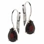 Sterling Silver Genuine Garnet Stone Teardrop LeverBack Lever Back Earrings