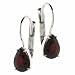 Sterling Silver Genuine Garnet Stone Teardrop LeverBack Lever Back Earrings