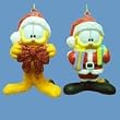 Garfield Ornaments Set of 2 Santa and Bow