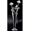 ROSES IN VASE - 2 CRYSTAL ROSES IN BUD VASE - vase