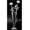 ROSES IN VASE - 2 CRYSTAL ROSES IN BUD VASE - vase