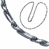 14kt White Gold Milano Rope Men's Chain