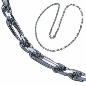 14kt White Gold Milano Rope Men's Chain