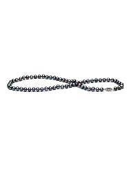 14K White Gold 6.0-6.5 MM Black Freshwater Pearls Necklace A