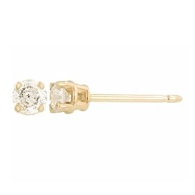 14k Yellow Gold Round Diamond Stud Earrings