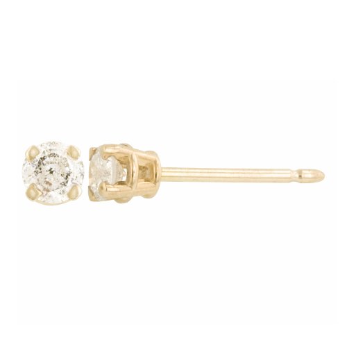 14k Yellow Gold Round Diamond Stud Earrings (1/5 cttw, K-L Color, I3 Clarity)