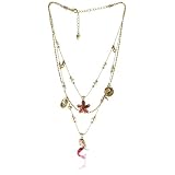 Betsey Johnson Mermaids Tale Red Mermaid 3 Row