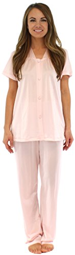 PajamaMania Women's Short Sleeve Nylon Pajama Set