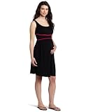 Three Seasons Maternity Women's Sleeveless Solid Dress with Waist Piping