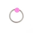 STAINLESS STEEL HOOPS WITH BALL BRIGHT PINK Gauge: 16, Ball Size: 4mm, Length: 12mm Sold as a Pair