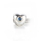 Bling Jewelry Blue Valentine Heart 925 Sterling Silver September Birthstone Bead Pandora Compatible