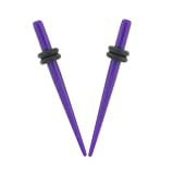 Acrylic Neon Taper - Purple - 12G - Sold as a Pair