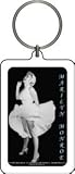 Rare Famous Marilyn Monroe Photo-Art Keychain ~ Famous Subway Scene! Dress Blows up! Black and White photo of our Blonde Bombshell!