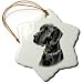 Black Great Dane - 3 Inch Snowflake Porcelain Ornament