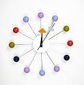 Metal Wall Clock with Wooden Balls