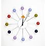 Metal Wall Clock with Wooden Balls